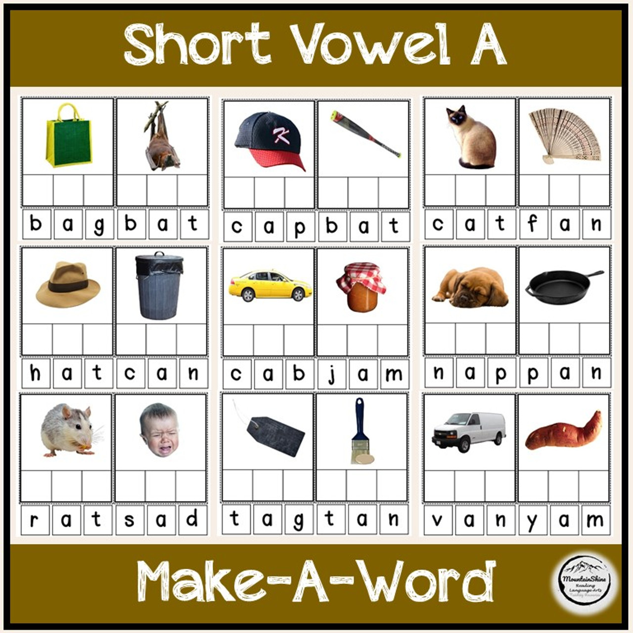 Cvc short vowel a bundle make