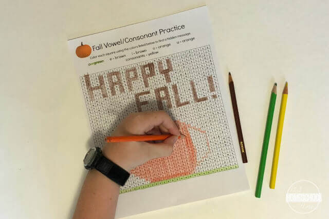 Ð free fall vowels coloring pages