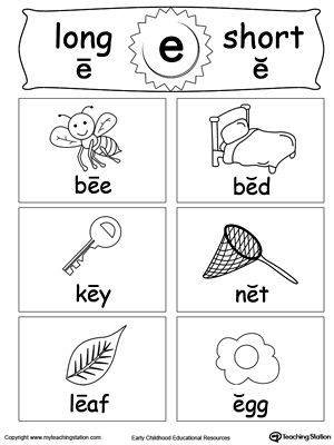 Free short and long vowel flashcards e vowel worksheets phonics long vowels