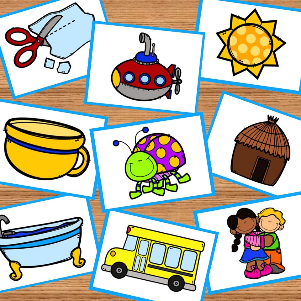 Short vowel flash cards and picture cards