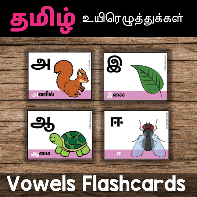 Tamil vowels flashcards