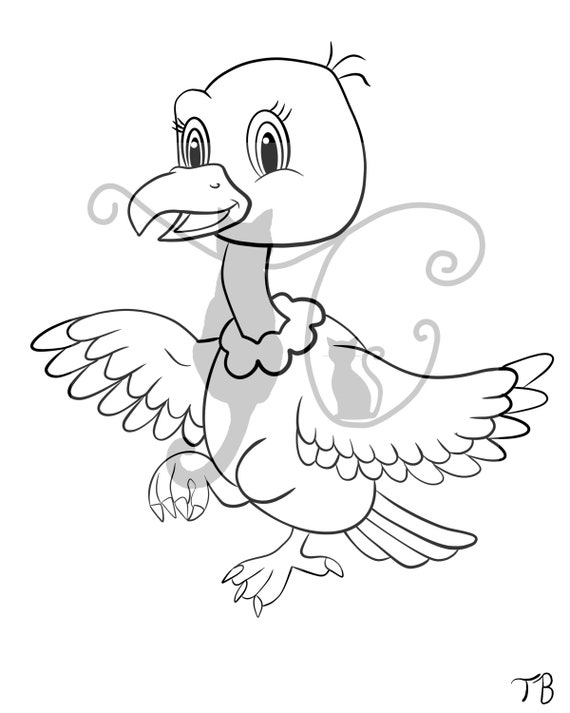 Vulture kids coloring page x instant download