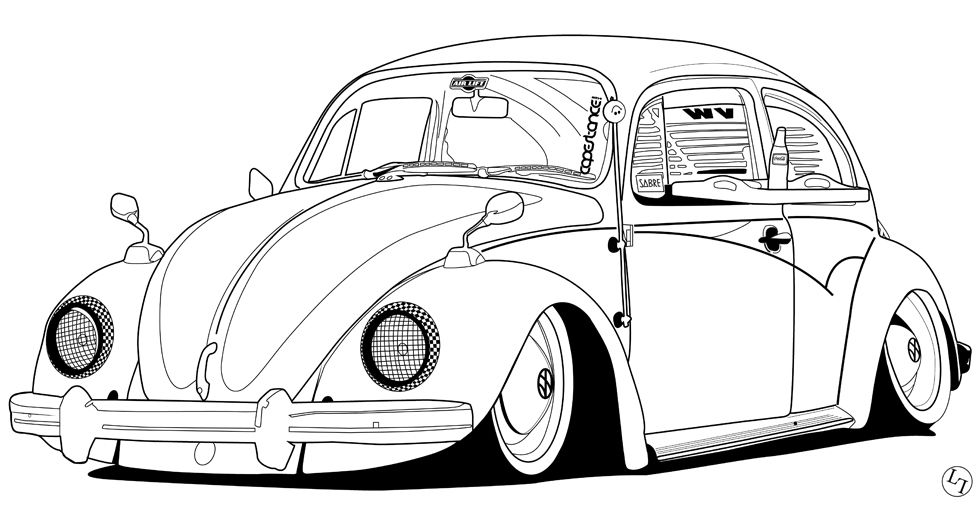 Vw beetle coloring pages