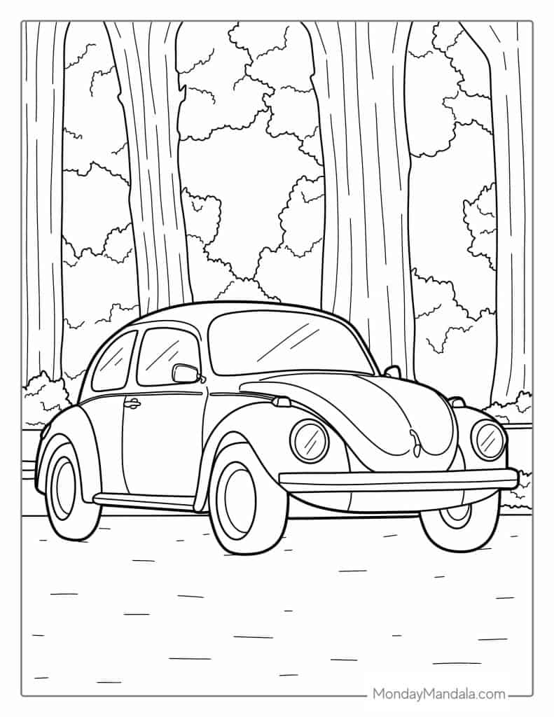 Car coloring pages free pdf printables