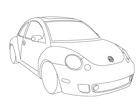 Vw beetle coloring page free printable coloring pages