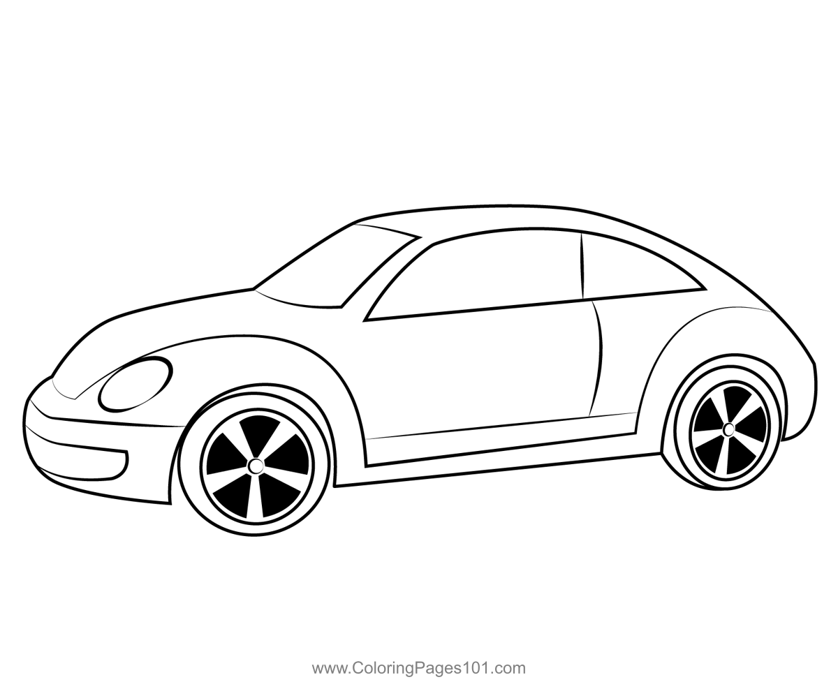 Volkswagen beetle car coloring page for kids