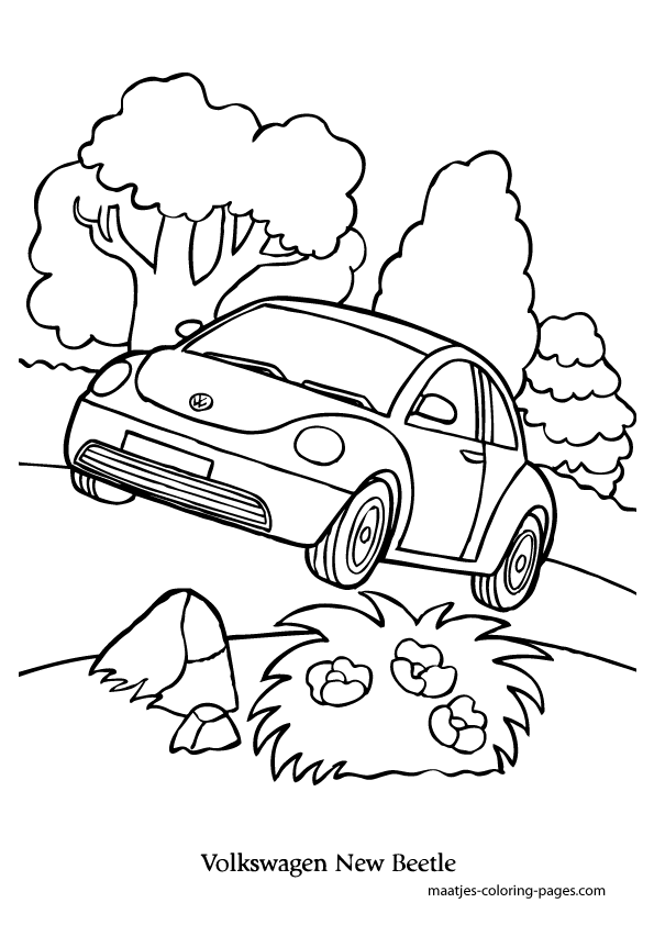 Volkswagen new beetle coloring page