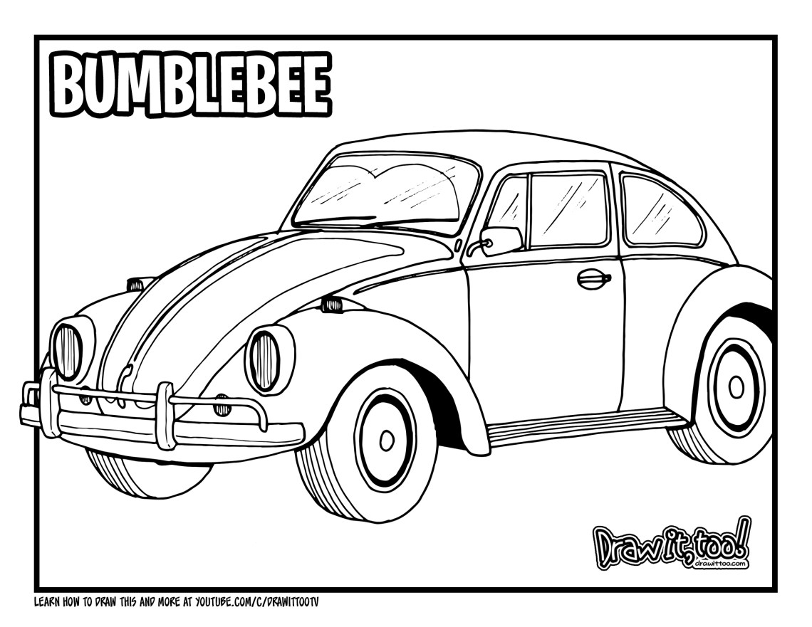 How to draw bumblebee vehicle mode vw beetle drawing tutorial