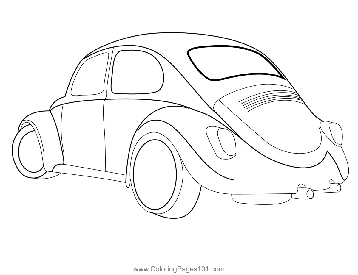 Beetle car coloring page for kids