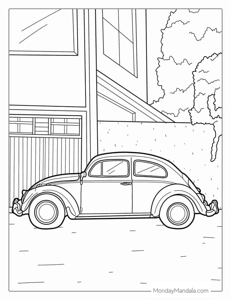 Car coloring pages free pdf printables