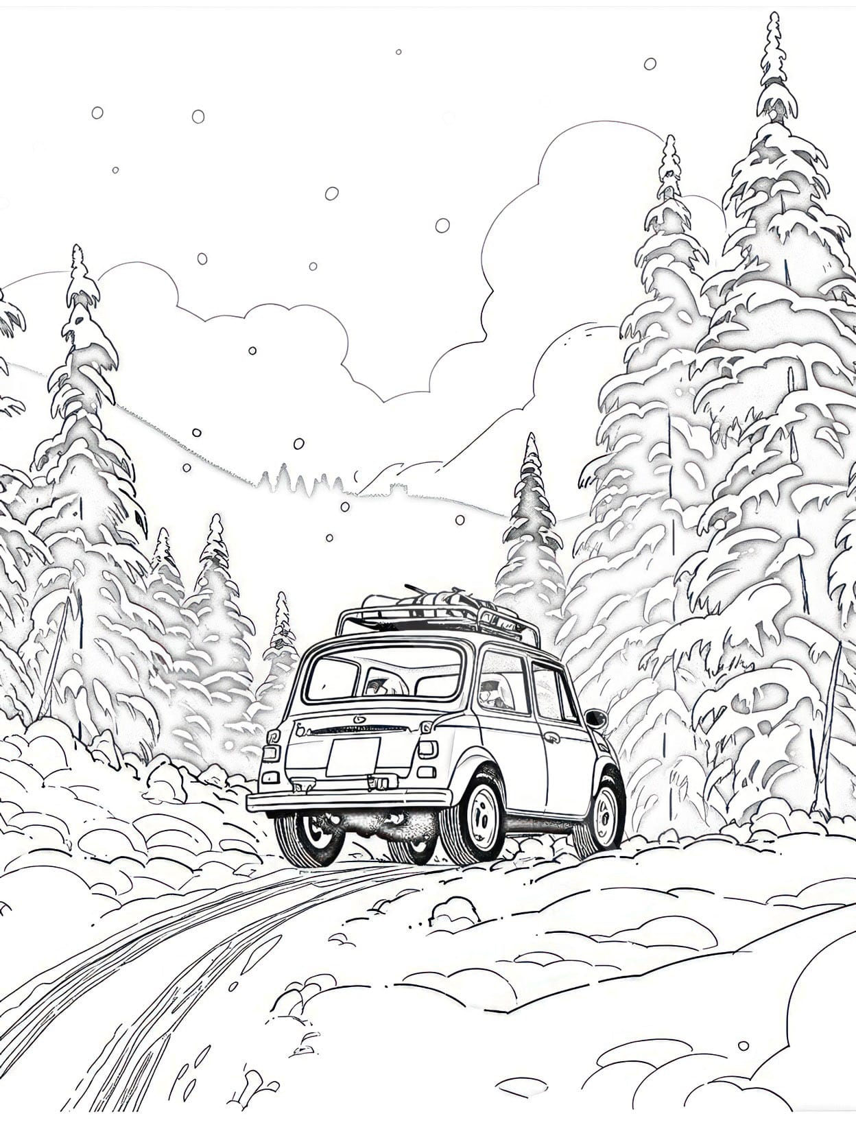 Car coloring pages for adults and kids