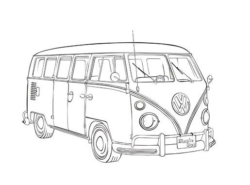 Vintage car coloring pages vw type poster vw cars coloring pages coloring pages vw art