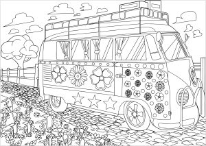 Car coloring pages for adults kids