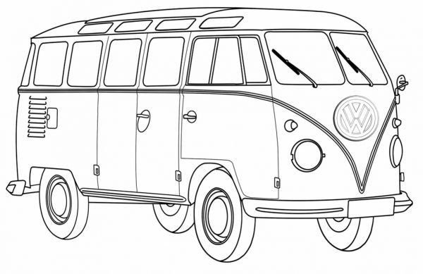 Vw bus coloring pages printable pdf