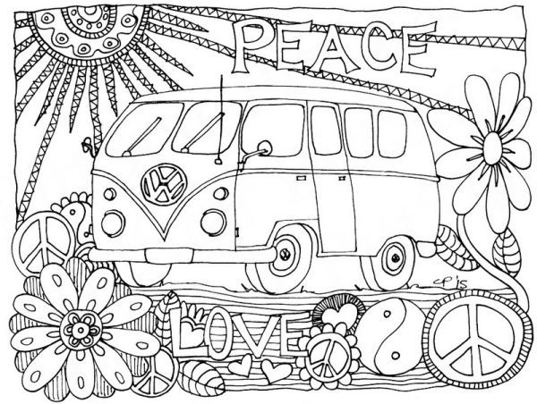 Vw bus coloring pages printable pdf