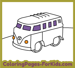 Printable coloring pages for toddlers vw bus