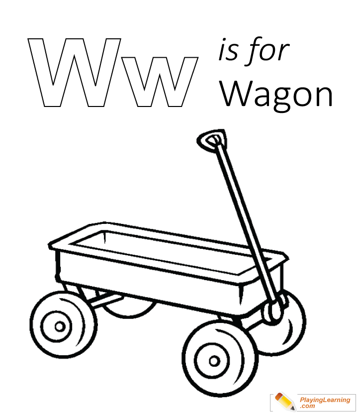 W is for wagon coloring page free w is for wagon coloring page