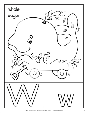 Letter w character page letter page sign language matching cards printable skills sheets cut and pastes