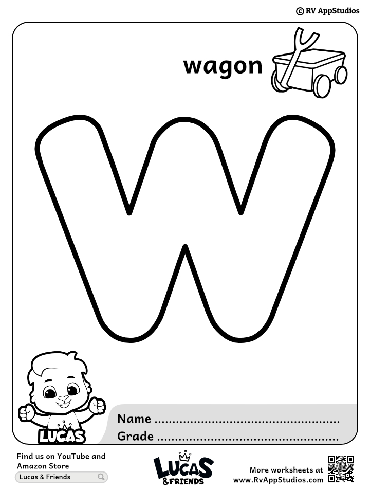 Alphabet w coloring pages