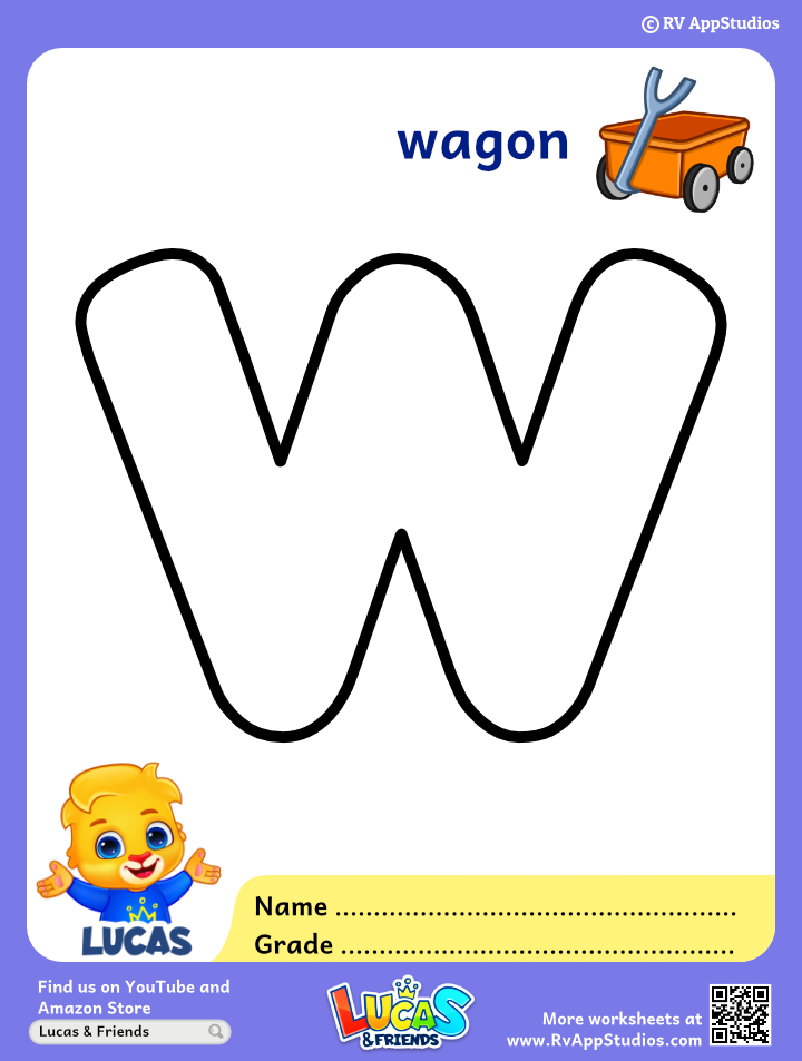 Alphabet w coloring pages