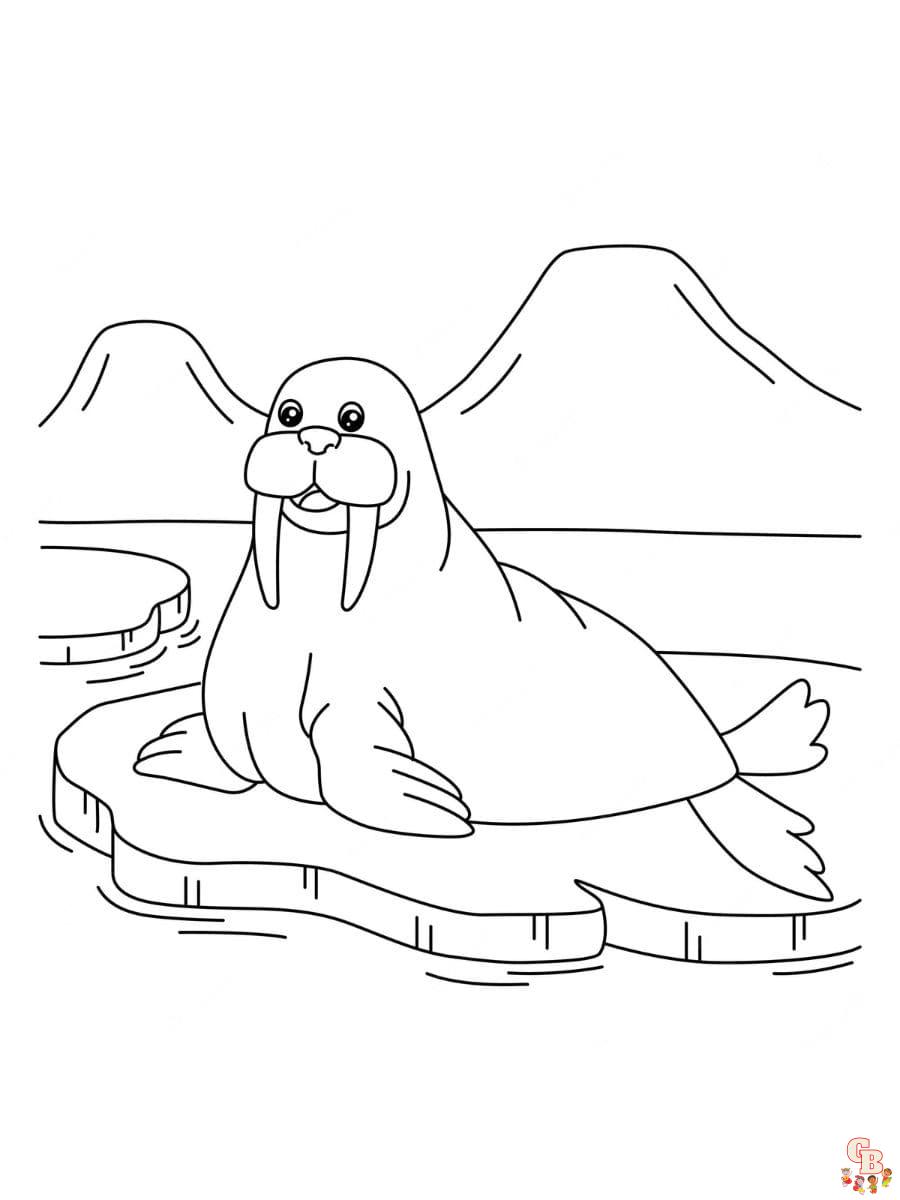 Printable walrus coloring pages free for kids and adults