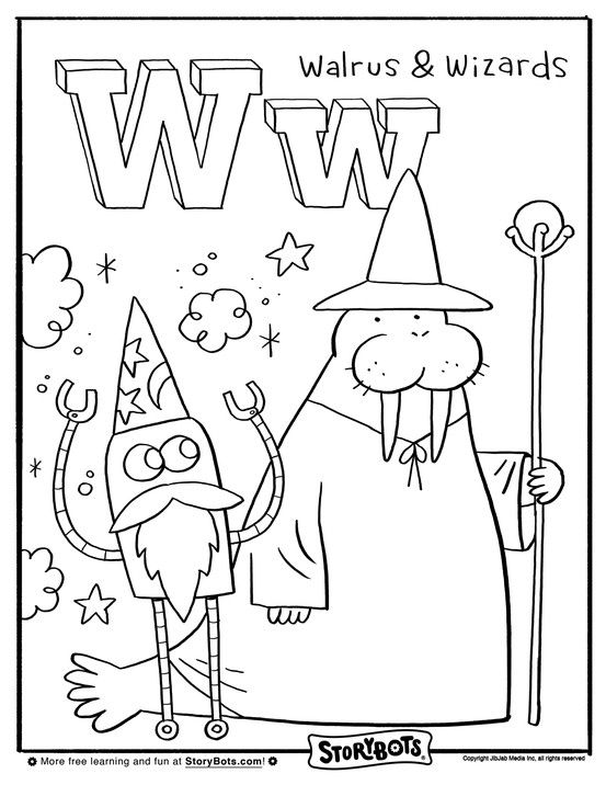 Wow this walrus is a wizard color these wacky and wild ones today alfabeto desenhado alfabeto livros