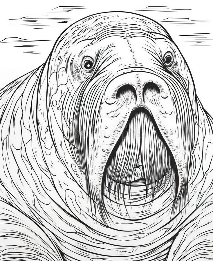 Walrus coloring stock illustrations â walrus coloring stock illustrations vectors clipart