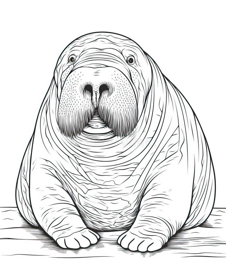 Walrus coloring stock illustrations â walrus coloring stock illustrations vectors clipart