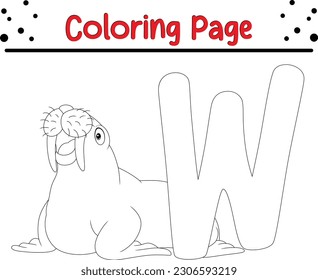 Animal alphabet coloring page coloring page stock vector royalty free