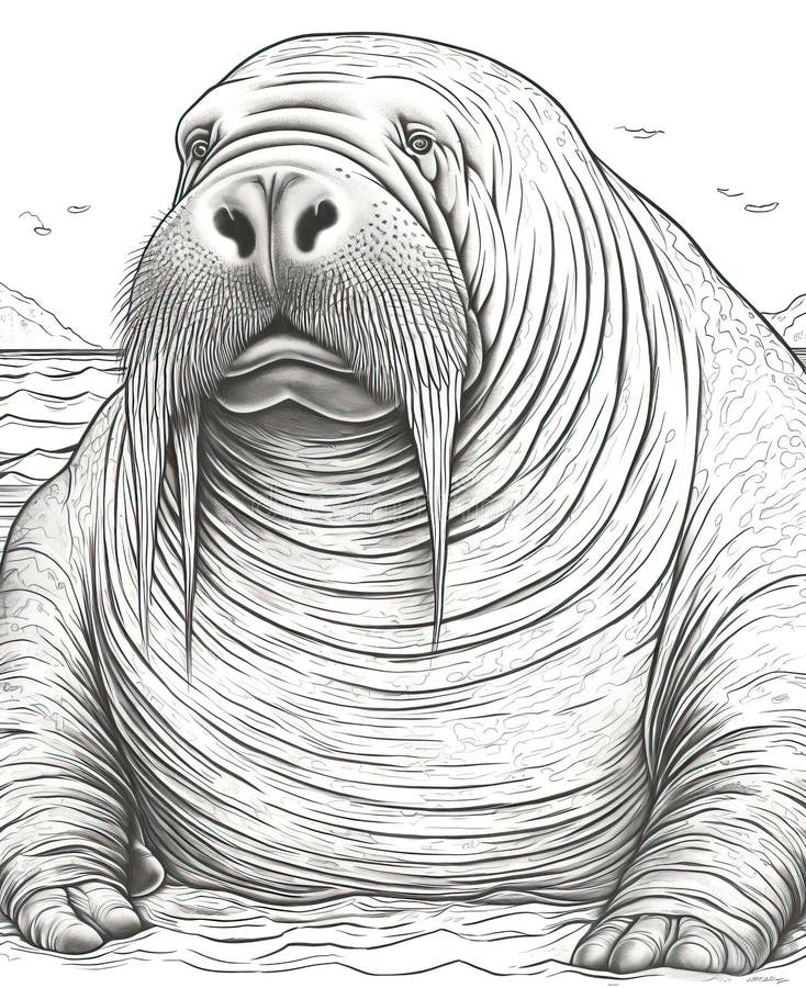 Walrus coloring stock illustrations â walrus coloring stock illustrations vectors clipart