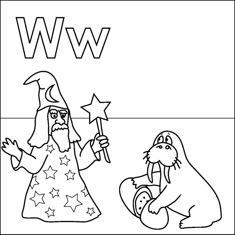 Free coloring page may letter w