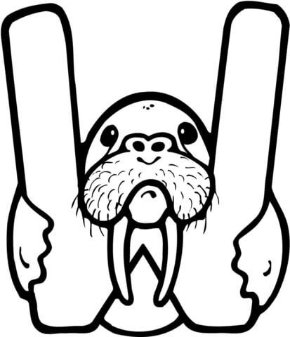 Letter w is for walrus coloring page preschool letter crafts letter a crafts alphabet coloring pages