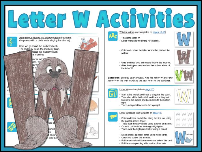 Letter w activities to create and explore teaching resources