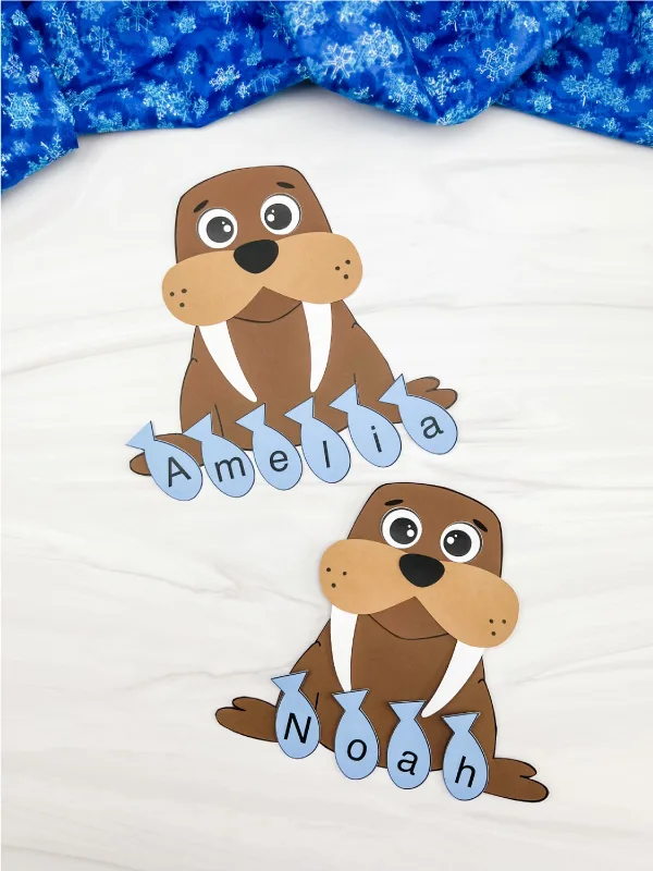 Walrus name craft for kids free template