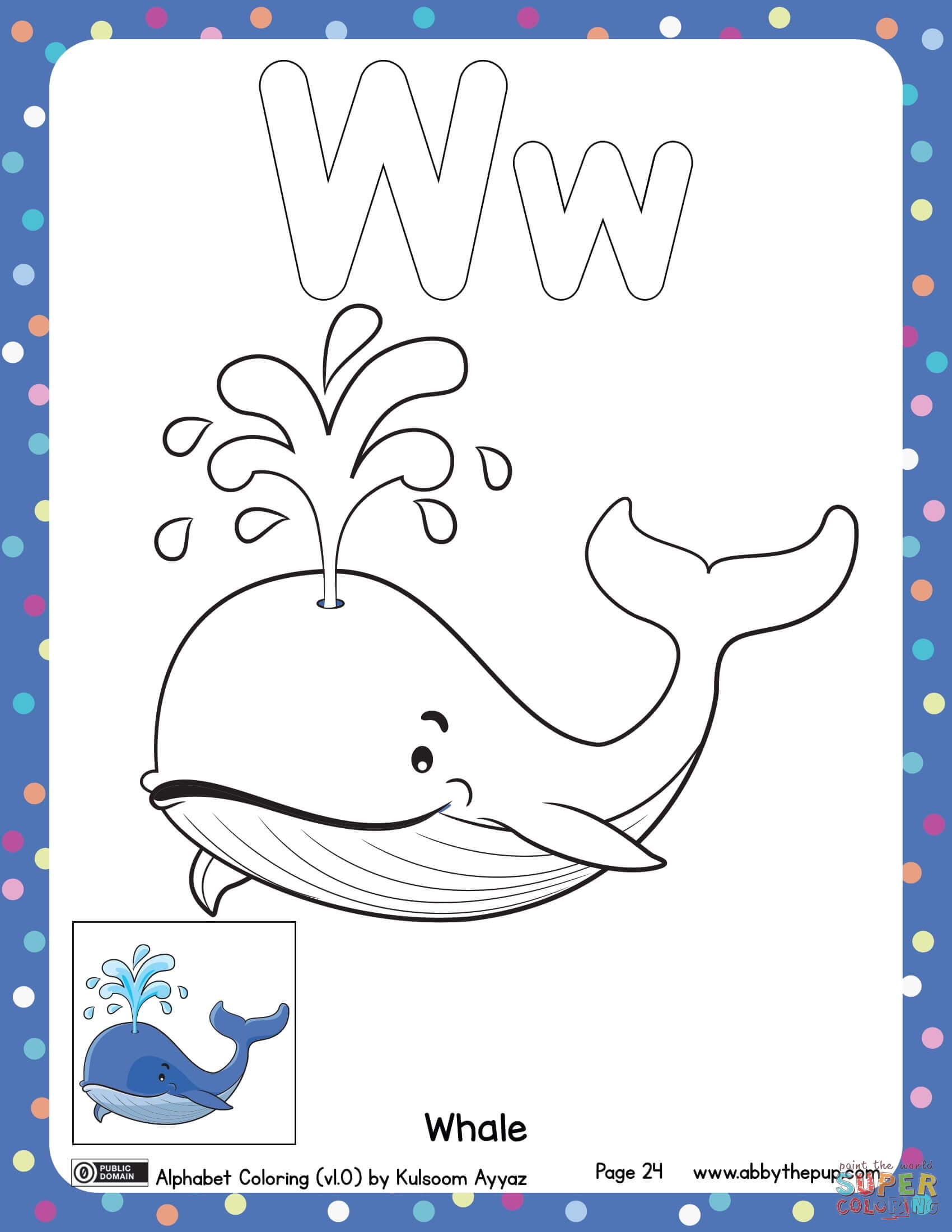 W is for whale coloring page free printable coloring pages