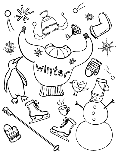 Free winter coloring page