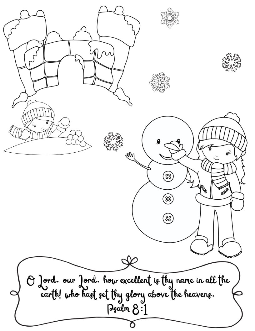 Winter scripture coloring pages