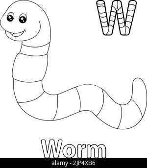 Worm coloring page for kids stock vector image art