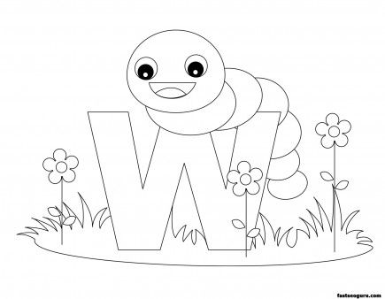 Printable animal alphabet worksheets letter w is for worm alphabet coloring pages letter a coloring pages letter w crafts