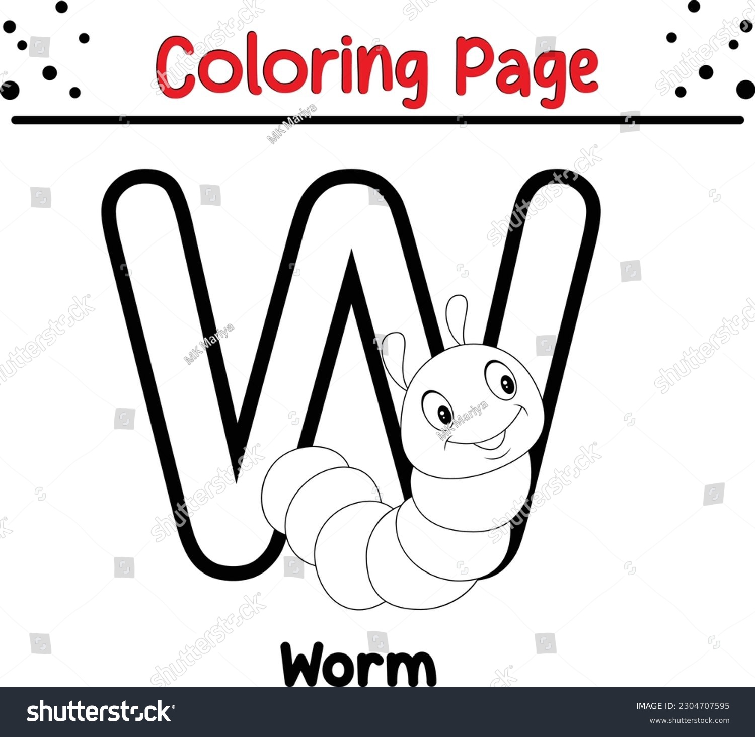 Animal alphabet coloring page coloring page stock vector royalty free