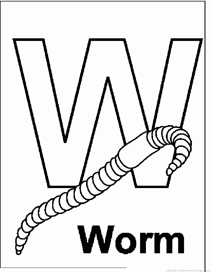 Worm coloring pages