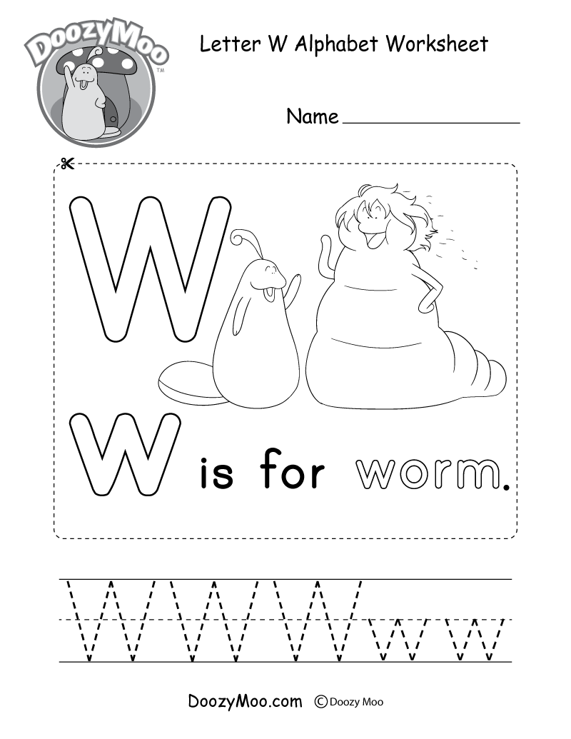 Cute uppercase letter w coloring page free printable