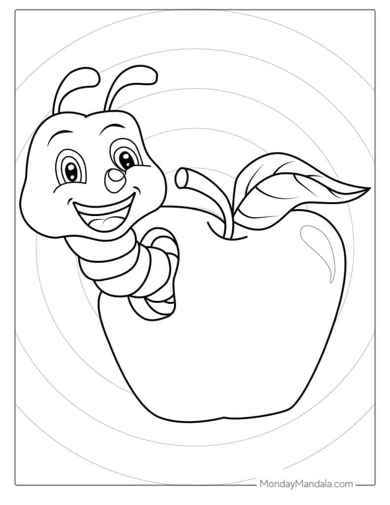 Apple coloring pages free pdf printables