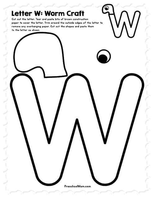 Letter w preschool printables