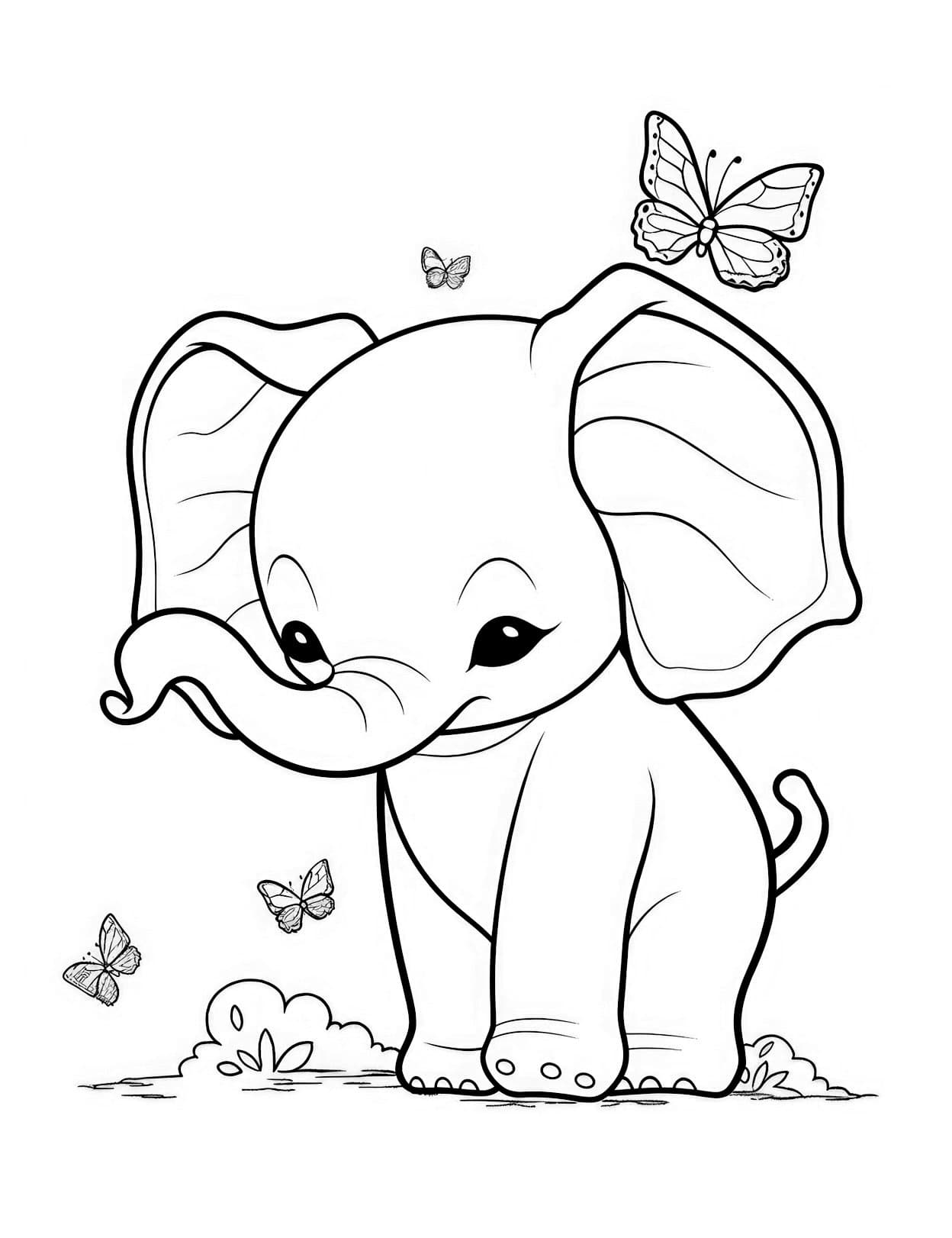 Majestic elephant coloring pages for adults and kids