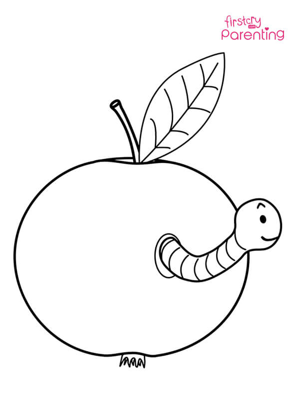 Easy printable apple coloring pages for kids