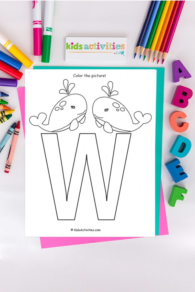 Letter w coloring page free alphabet coloring page kids activities blog