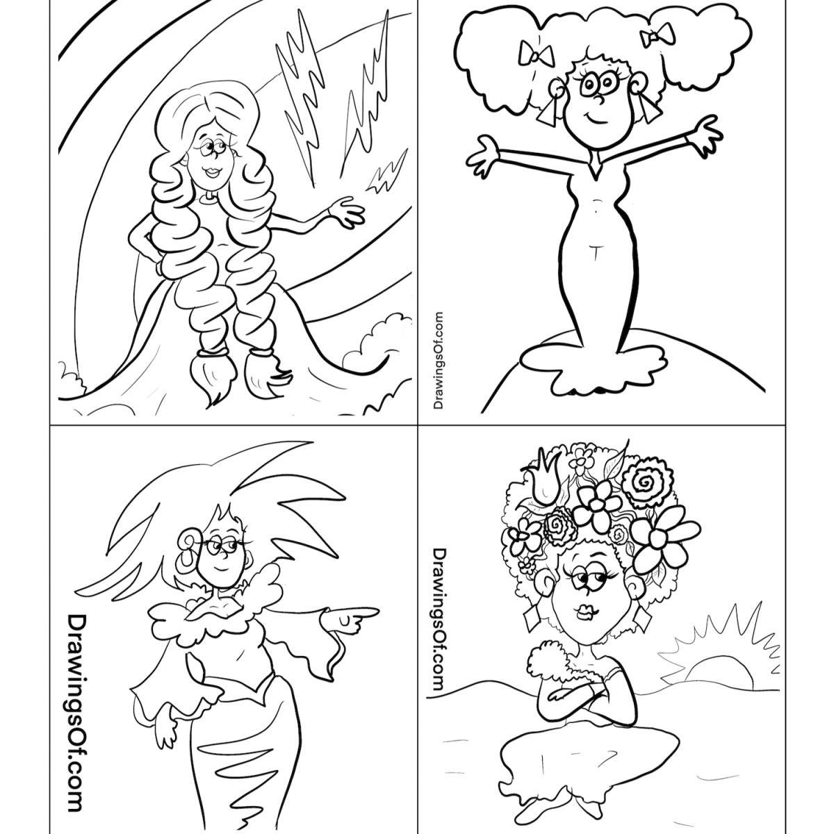 Dress coloring pages free printable sheets