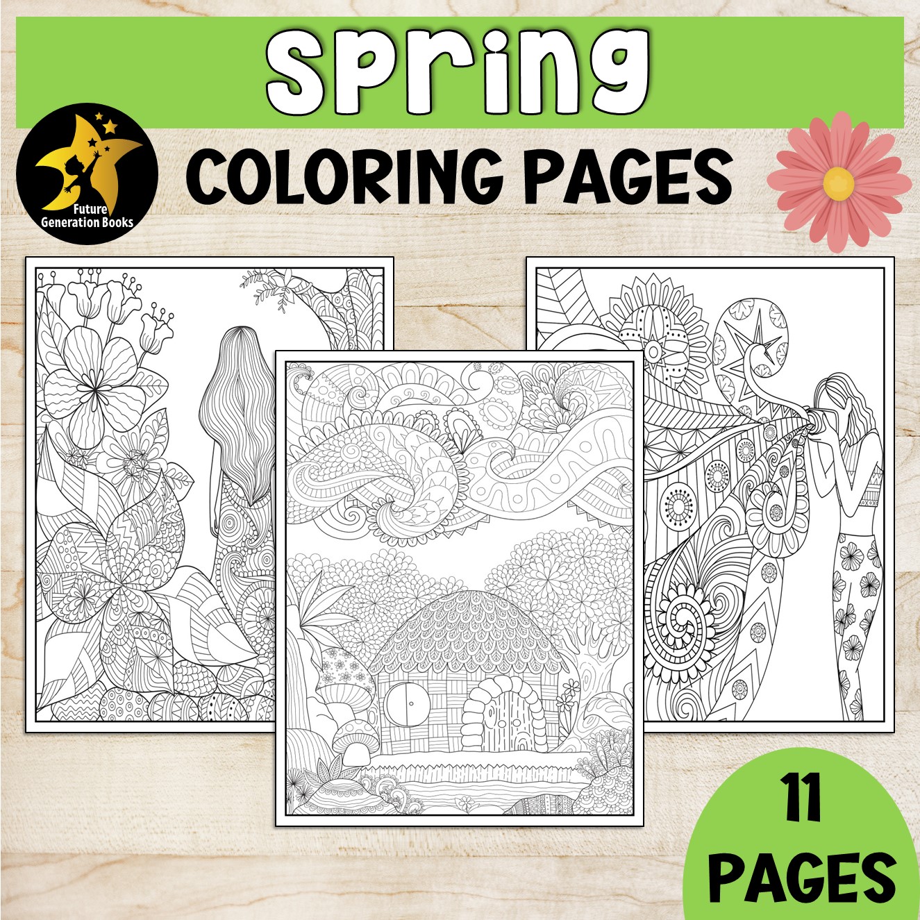 Spring zentangle coloring pages zen doodle coloring sheets spring break fun activities morning work made by teachers