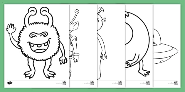 Printable alien loring pages for kids usa